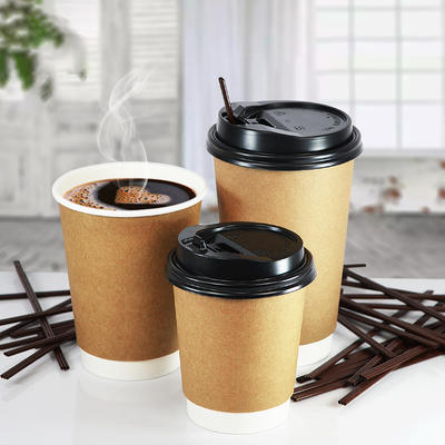 High Quality Disposable Double Wall Kraft Paper Cup Hot Coffee Paper Cup