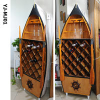 Solid wood boat shaped wine cabinet